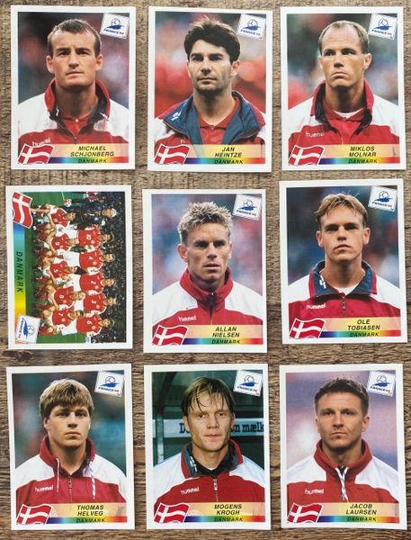 9X 1998 WORLD CUP FRANCE 98 PANINI ORIGINAL UNUSED STICKERS PLAYERS DENMARK