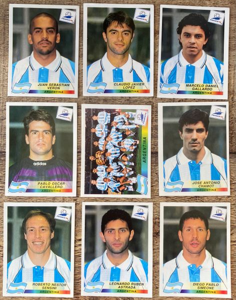 9X 1998 WORLD CUP FRANCE 98 PANINI ORIGINAL UNUSED STICKERS PLAYERS ARGENTINA
