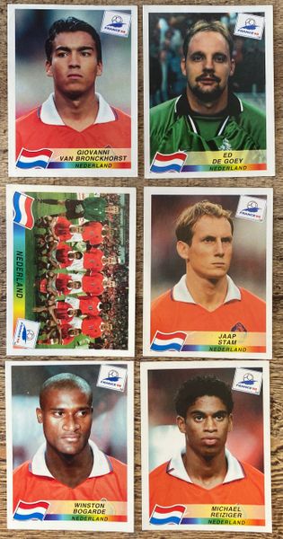 6X 1998 WORLD CUP FRANCE 98 PANINI ORIGINAL UNUSED STICKERS PLAYERS NETHERLANDS