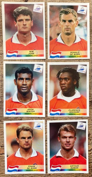 6X 1998 WORLD CUP FRANCE 98 PANINI ORIGINAL UNUSED STICKERS PLAYERS NETHERLANDS