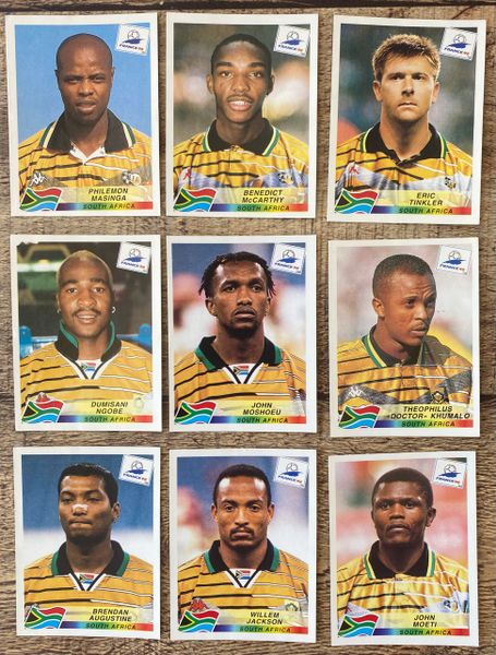 9X 1998 WORLD CUP FRANCE 98 PANINI ORIGINAL UNUSED STICKERS PLAYERS SOUTH AFRICA