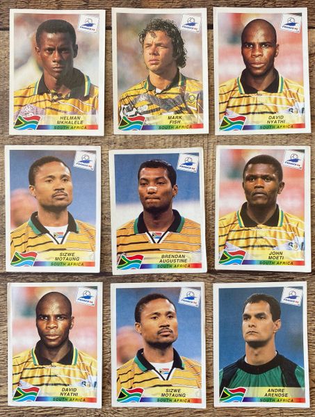 9X 1998 WORLD CUP FRANCE 98 PANINI ORIGINAL UNUSED STICKERS PLAYERS SOUTH AFRICA