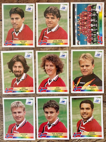 9X 1998 WORLD CUP FRANCE 98 PANINI ORIGINAL UNUSED STICKERS PLAYERS NORWAY