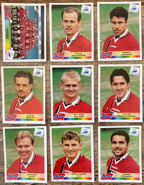 9X 1998 WORLD CUP FRANCE 98 PANINI ORIGINAL UNUSED STICKERS PLAYERS NORWAY