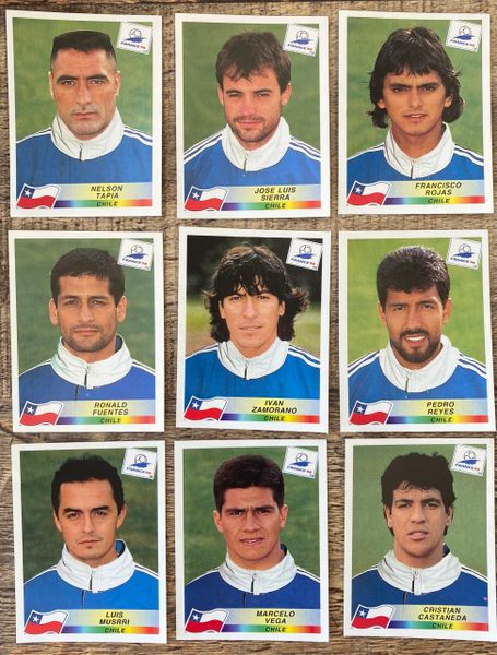 9X 1998 WORLD CUP FRANCE 98 PANINI ORIGINAL UNUSED STICKERS PLAYERS CHILE