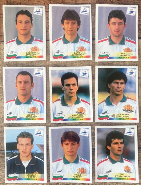 9X 1998 WORLD CUP FRANCE 98 PANINI ORIGINAL UNUSED STICKERS PLAYERS BULGARIA