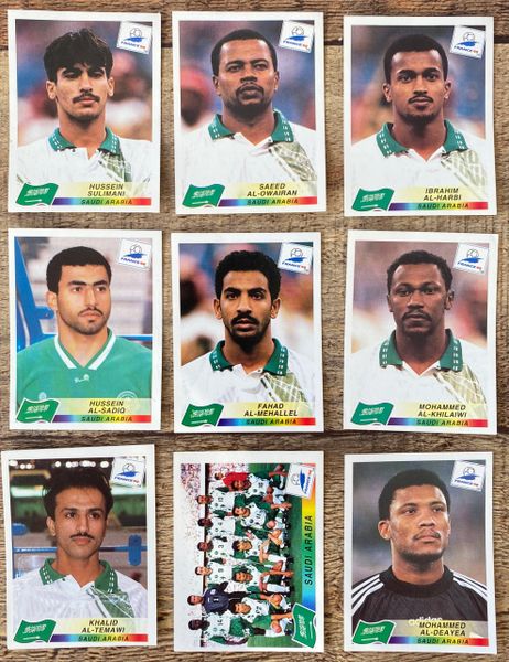 9X 1998 WORLD CUP FRANCE 98 PANINI ORIGINAL UNUSED STICKERS PLAYERS SAUDI ARABIA