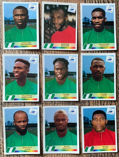 9X 1998 WORLD CUP FRANCE 98 PANINI ORIGINAL UNUSED STICKERS PLAYERS NIGERIA