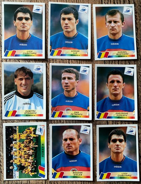 9X 1998 WORLD CUP FRANCE 98 PANINI ORIGINAL UNUSED STICKERS PLAYERS ROMANIA