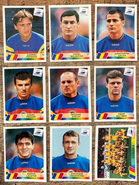 9X 1998 WORLD CUP FRANCE 98 PANINI ORIGINAL UNUSED STICKERS PLAYERS ROMANIA