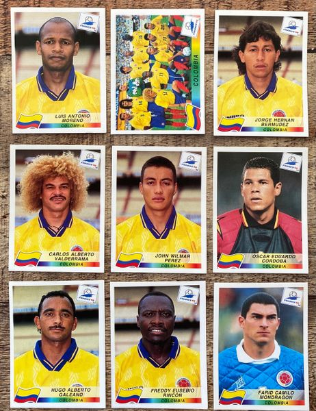 9X 1998 WORLD CUP FRANCE 98 PANINI ORIGINAL UNUSED STICKERS PLAYERS COLOMBIA