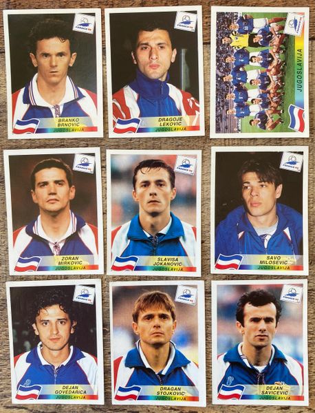 9X 1998 WORLD CUP FRANCE 98 PANINI ORIGINAL UNUSED STICKERS PLAYERS YUGOSLAVIA