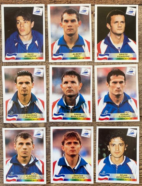 9X 1998 WORLD CUP FRANCE 98 PANINI ORIGINAL UNUSED STICKERS PLAYERS YUGOSLAVIA