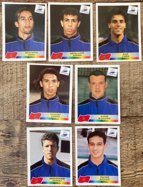 7X 1998 WORLD CUP FRANCE 98 PANINI ORIGINAL UNUSED STICKERS PLAYERS MOROCCO