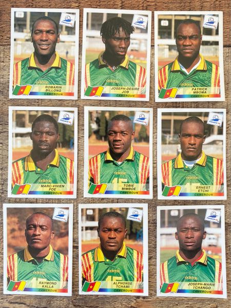 9X 1998 WORLD CUP FRANCE 98 PANINI ORIGINAL UNUSED STICKERS PLAYERS CAMEROON