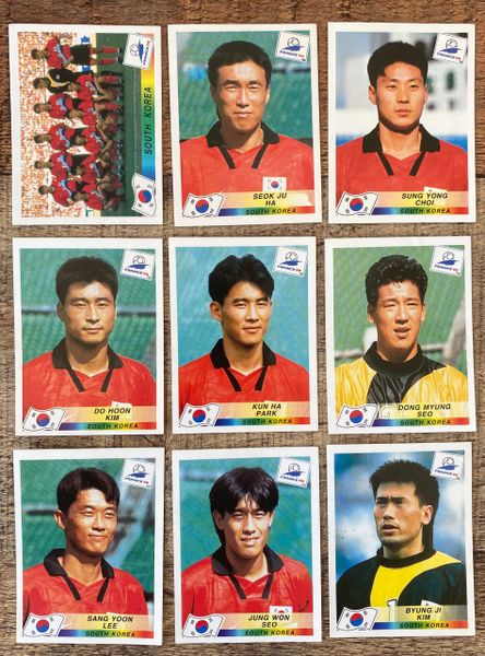9X 1998 WORLD CUP FRANCE 98 PANINI ORIGINAL UNUSED STICKERS PLAYERS SOUTH KOREA