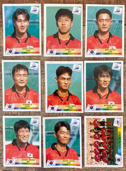 9X 1998 WORLD CUP FRANCE 98 PANINI ORIGINAL UNUSED STICKERS PLAYERS SOUTH KOREA