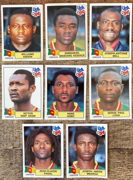 8X 1994 WORLD CUP USA 94 PANINI ORIGINAL UNUSED STICKERS PLAYERS CAMEROON