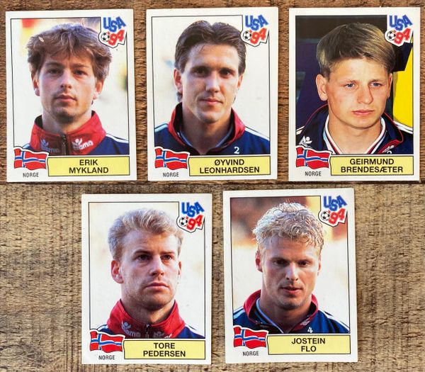 5X 1994 WORLD CUP USA 94 PANINI ORIGINAL UNUSED STICKERS PLAYERS NORGE NORWAY
