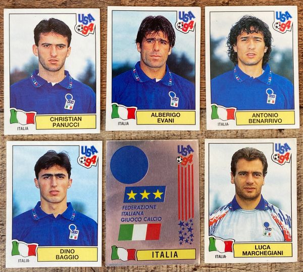 6X 1994 WORLD CUP USA 94 PANINI ORIGINAL UNUSED STICKERS PLAYERS ITALY ITALIA
