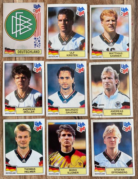 9X 1994 WORLD CUP USA 94 PANINI ORIGINAL UNUSED STICKERS PLAYERS GERMANY DEUTSCHLAND