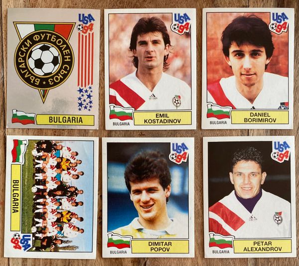 6X 1994 WORLD CUP USA 94 PANINI ORIGINAL UNUSED STICKERS PLAYERS BULGARIA