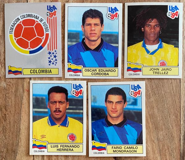 5X 1994 WORLD CUP USA 94 PANINI ORIGINAL UNUSED STICKERS PLAYERS COLOMBIA