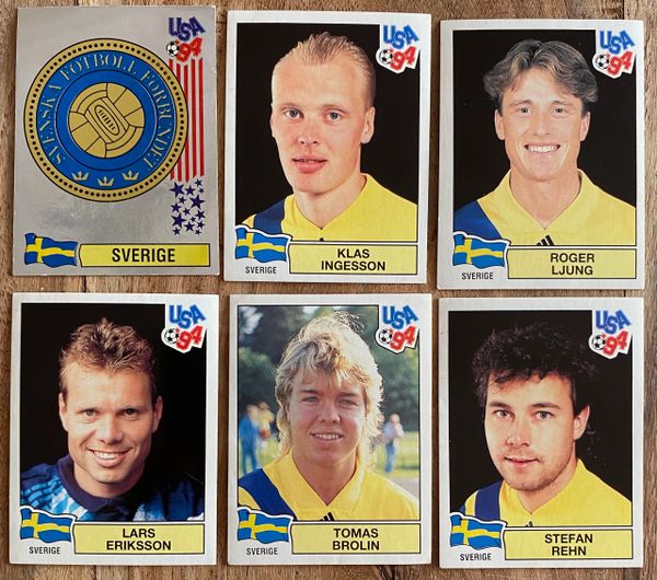 6X 1994 WORLD CUP USA 94 PANINI ORIGINAL UNUSED STICKERS PLAYERS SWEDEN