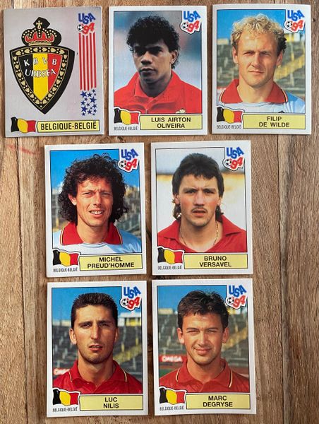 7X 1994 WORLD CUP USA 94 PANINI ORIGINAL UNUSED STICKERS PLAYERS BELGIUM BELGIQUE