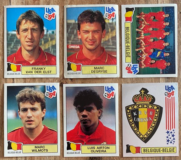 6X 1994 WORLD CUP USA 94 PANINI ORIGINAL UNUSED STICKERS PLAYERS BELGIUM BELGIQUE