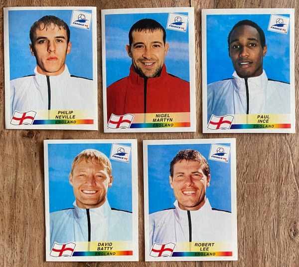 5X 1998 WORLD CUP FRANCE 98 PANINI ORIGINAL UNUSED STICKERS PLAYERS ENGLAND