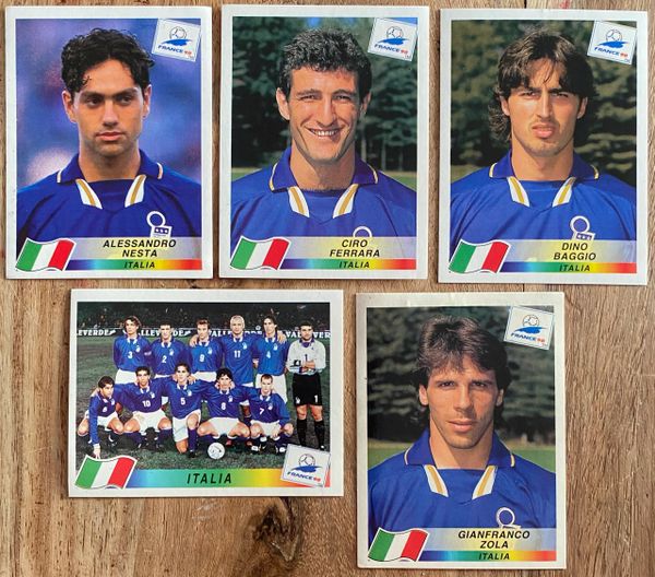 5X 1998 WORLD CUP FRANCE 98 PANINI ORIGINAL UNUSED STICKERS PLAYERS ITALY ITALIA