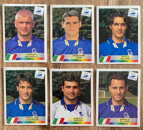6X 1998 WORLD CUP FRANCE 98 PANINI ORIGINAL UNUSED STICKERS PLAYERS ITALY ITALIA