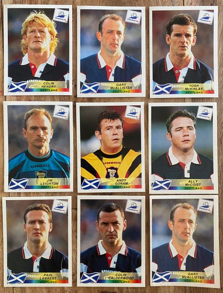 9X 1998 WORLD CUP FRANCE 98 PANINI ORIGINAL UNUSED STICKERS PLAYERS SCOTLAND