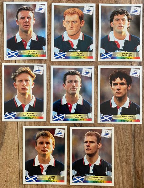 8X 1998 WORLD CUP FRANCE 98 PANINI ORIGINAL UNUSED STICKERS PLAYERS SCOTLAND