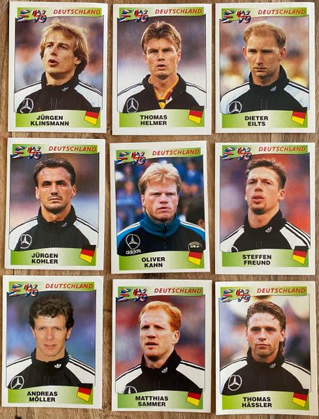 9X 1996 EURO 96 ENGLAND PANINI ORIGINAL UNUSED STICKERS PLAYERS GERMANY DEUTSCHLAND