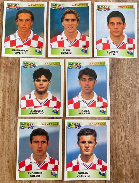 7X 1996 EURO 96 ENGLAND PANINI ORIGINAL UNUSED STICKERS PLAYERS CROATIA