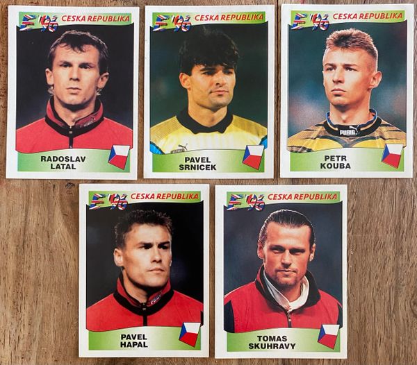 5X 1996 EURO 96 ENGLAND PANINI ORIGINAL UNUSED STICKERS PLAYERS CZECH REPUBLIC