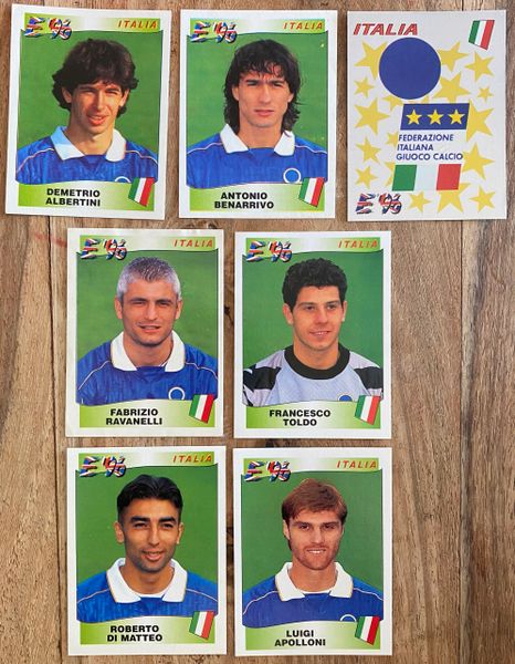 7X 1996 EURO 96 ENGLAND PANINI ORIGINAL UNUSED STICKERS PLAYERS ITALY ITALIA