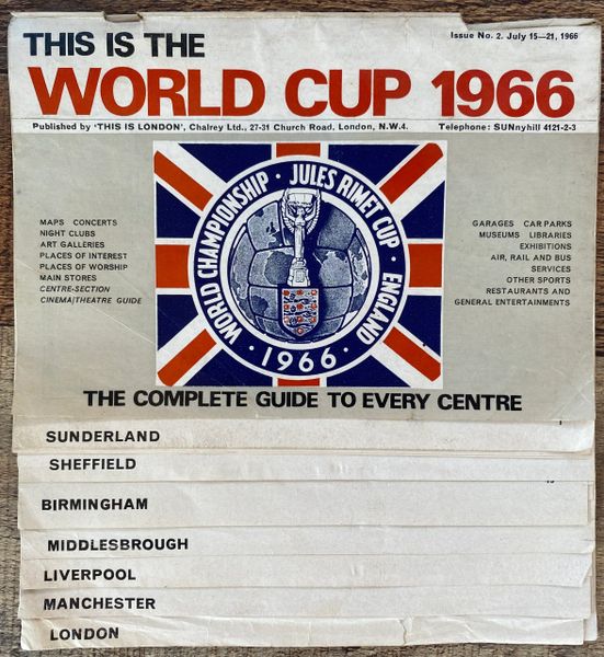 1966 ORIGINAL WORLD CUP GUIDE ISSUE 2 "THIS IS THE WORLD CUP 1966"