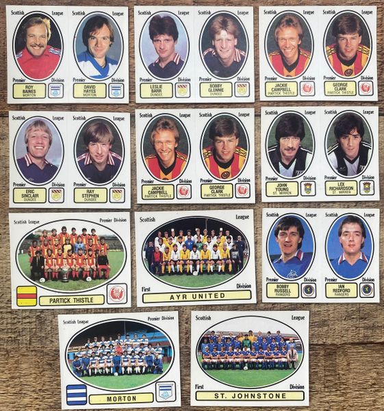 11X 1982 ORIGINAL UNUSED PANINI FOOTBALL 82 STICKERS SCOTTISH VARIOUS