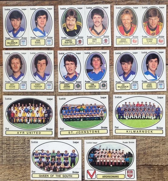 11X 1982 ORIGINAL UNUSED PANINI FOOTBALL 82 STICKERS SCOTTISH VARIOUS