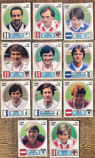 11X 1982 ORIGINAL UNUSED PANINI FOOTBALL 82 STICKERS ENGLISH PLAYERS VARIOUS