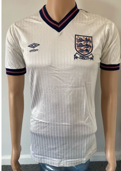 1984 MATCH WORN UMBRO ENGLAND YOUTH U18 HOME SHIRT #6