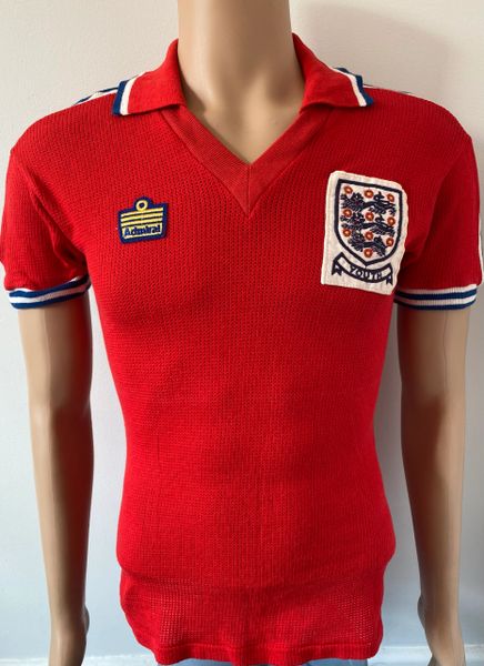 1978/79 ENGLAND MATCH WORN U18 AERTEX ADMIRAL AWAY SHIRT #12