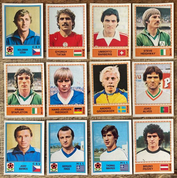 12X 1980 PANINI EUROPA 80 ITALY ORIGINAL UNUSED STICKERS VARIOUS PLAYERS