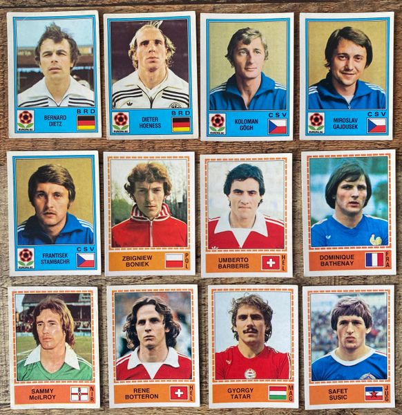 12X 1980 PANINI EUROPA 80 ITALY ORIGINAL UNUSED STICKERS VARIOUS PLAYERS