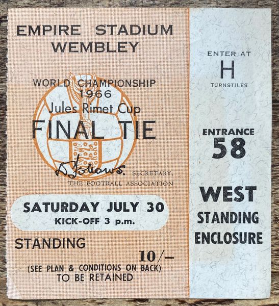 1966 ORIGINAL WORLD CUP A4 TOURNAMENT TICKET APPLICATION FORM MATCH
