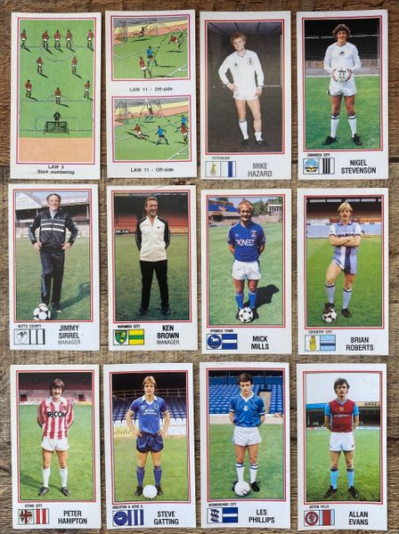 12X 1983 ORIGINAL UNUSED PANINI FOOTBALL 83 STICKERS VARIOUS PLAYERS