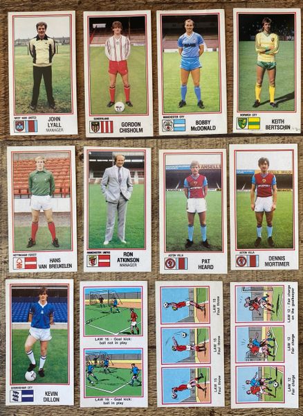 12X 1983 ORIGINAL UNUSED PANINI FOOTBALL 83 STICKERS VARIOUS PLAYERS